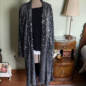 Anthropologie BB Dakota Navy sequin Duster NWT